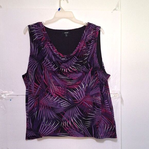 Apt 9 Women's Plus Sized Blouse Drapey Neckline Sleeveless Office Core 2X - Picture 1 of 9